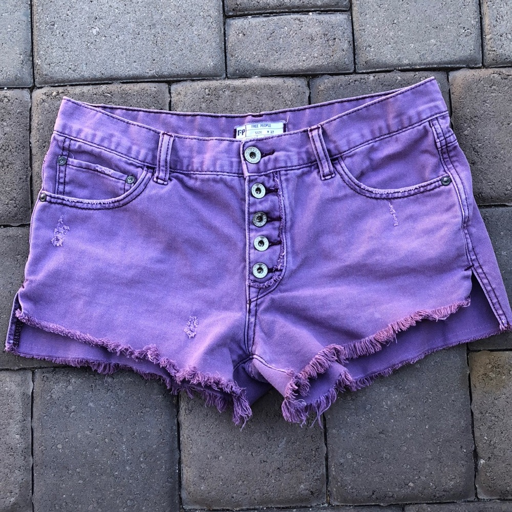Free People Cut Off Purple Shorts•sz27